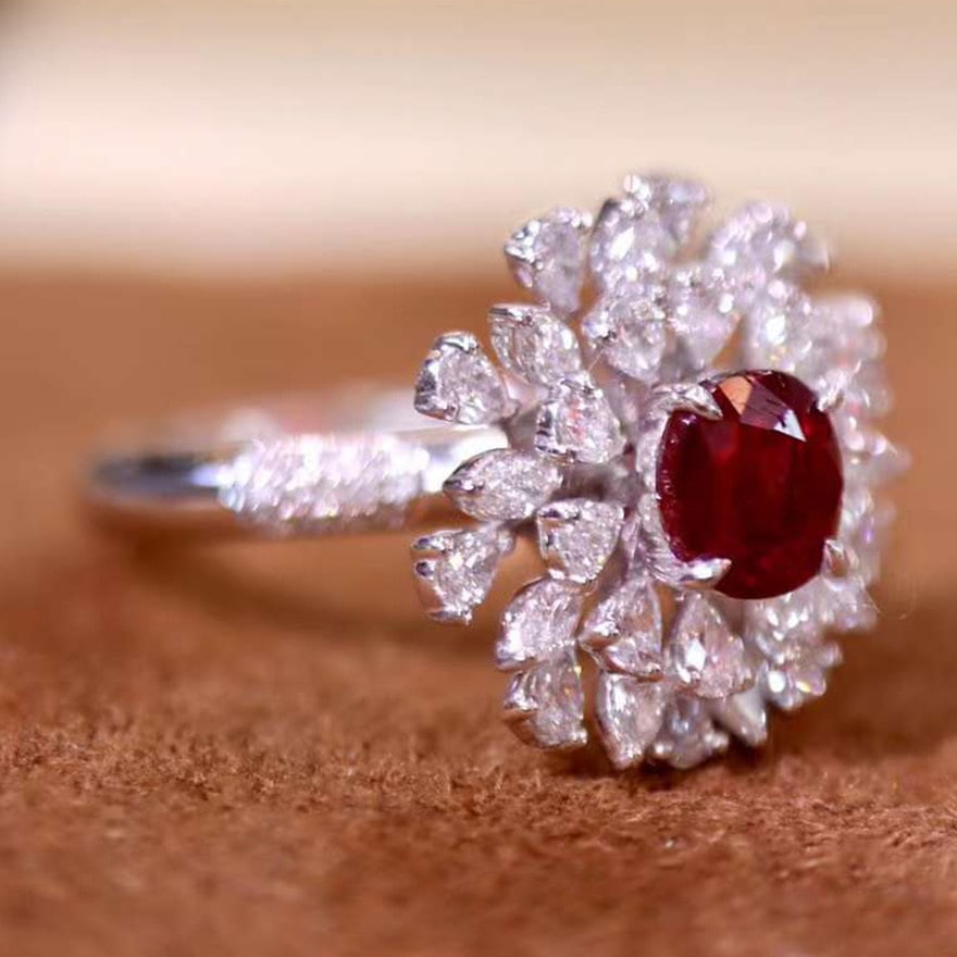 14k Gold 1.75 Ctw Vivid Red Natural Ruby & Diamond Ring - 5