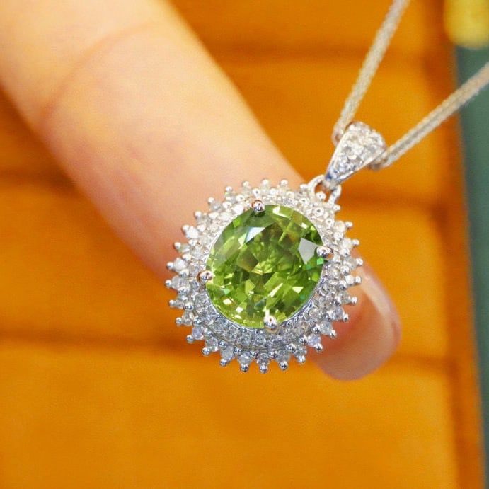 14k Gold 2.19 Ctw Natural Sapphire & Diamond Pendant( Without Chain ) - 3