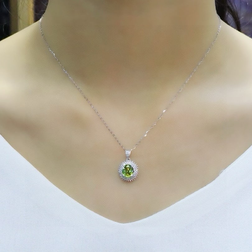 14k Gold 2.19 Ctw Natural Sapphire & Diamond Pendant( Without Chain ) - 5