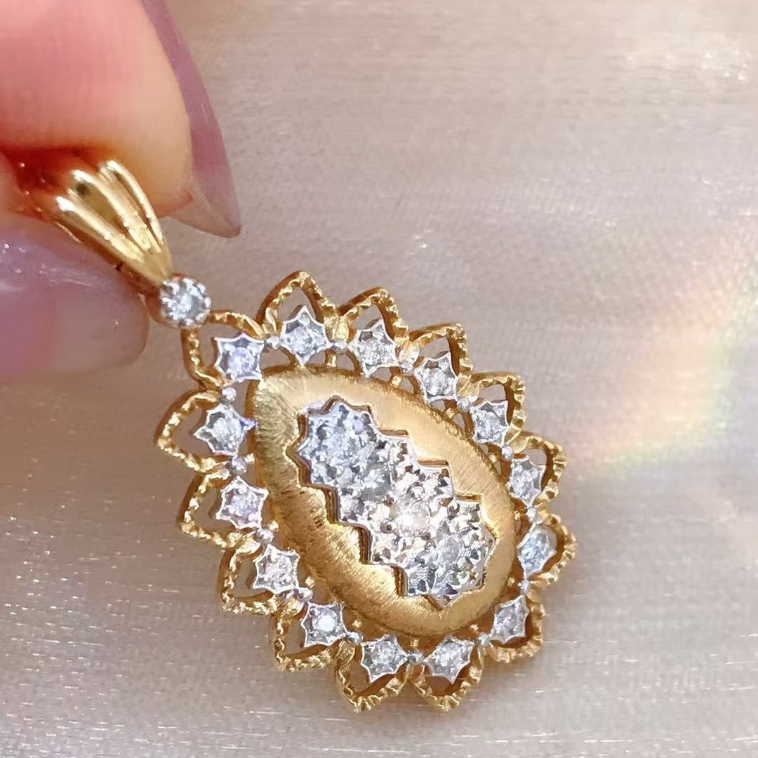 14k Gold 0.18 Ct Natural H Diamond Pendant( Without Chain ) - 3