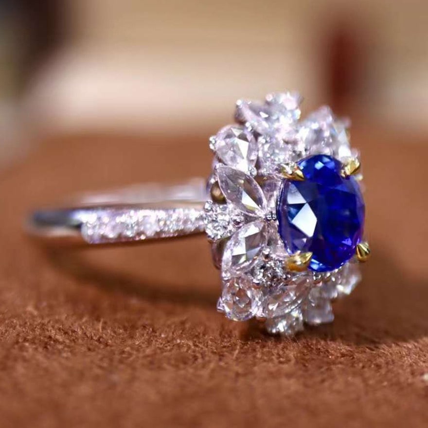 14k Gold 1.34 Ctw Natural Sapphire & Diamond Ring - 5