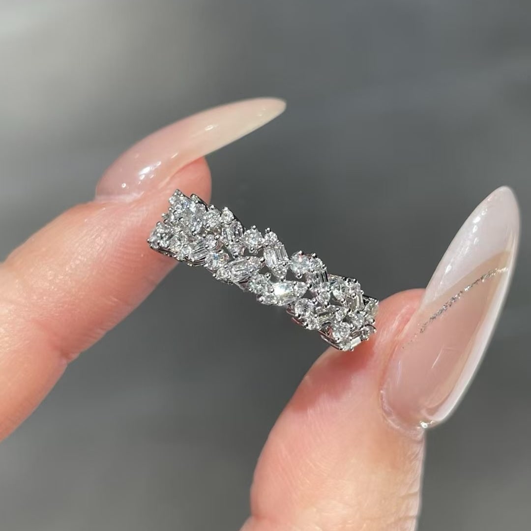 14k Gold 0.45 Ct Natural H Diamond Ring: Ref:230974365 // gold content:14k gold // ring size:7. 25us // // main gemstone:diamond // shape:multiply // carat weight:0. 45ct // clarity grade:vs-si // color:h // treatment:natural // Low