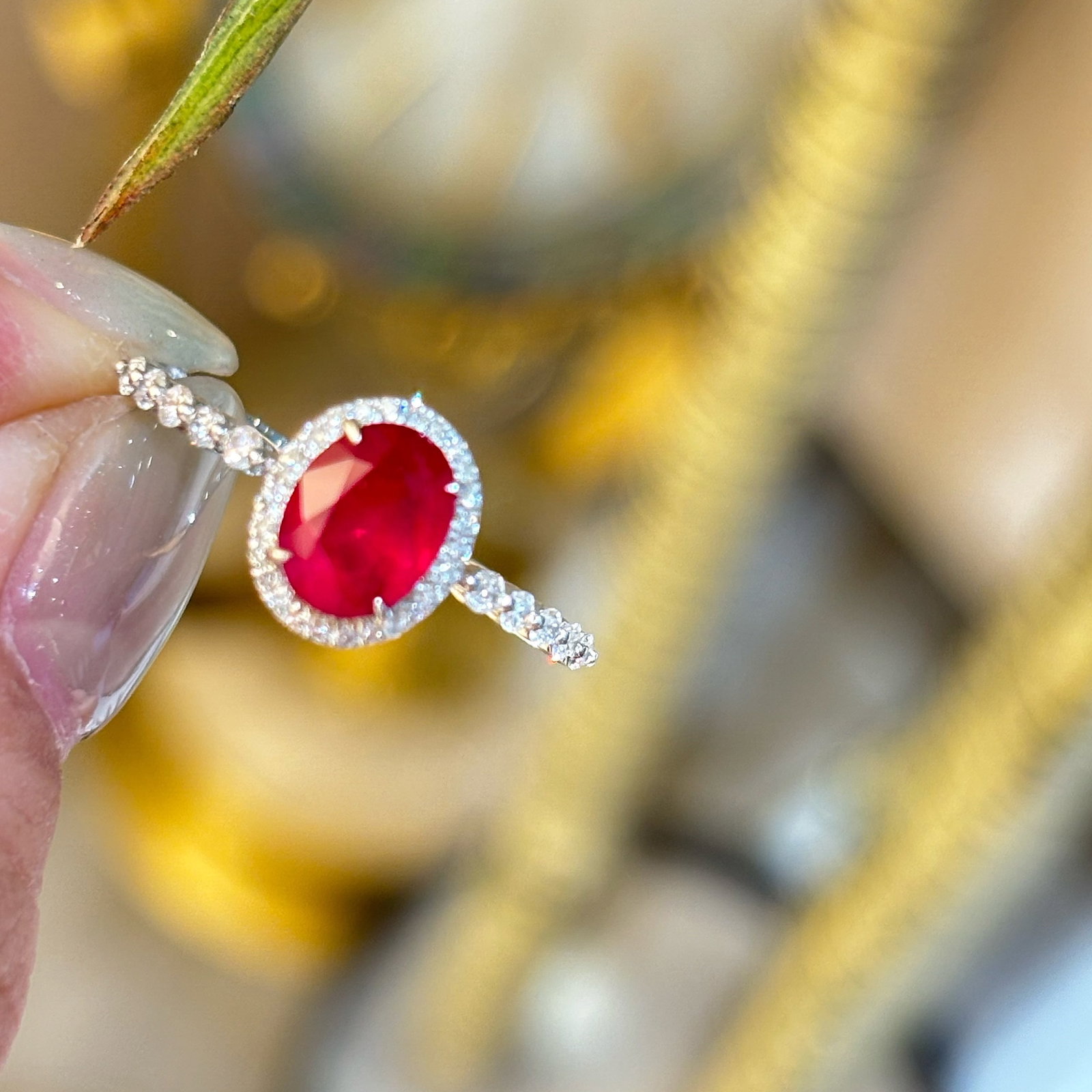 14k Gold 1.16 Ct Natural Ruby & Diamond Ring - 2