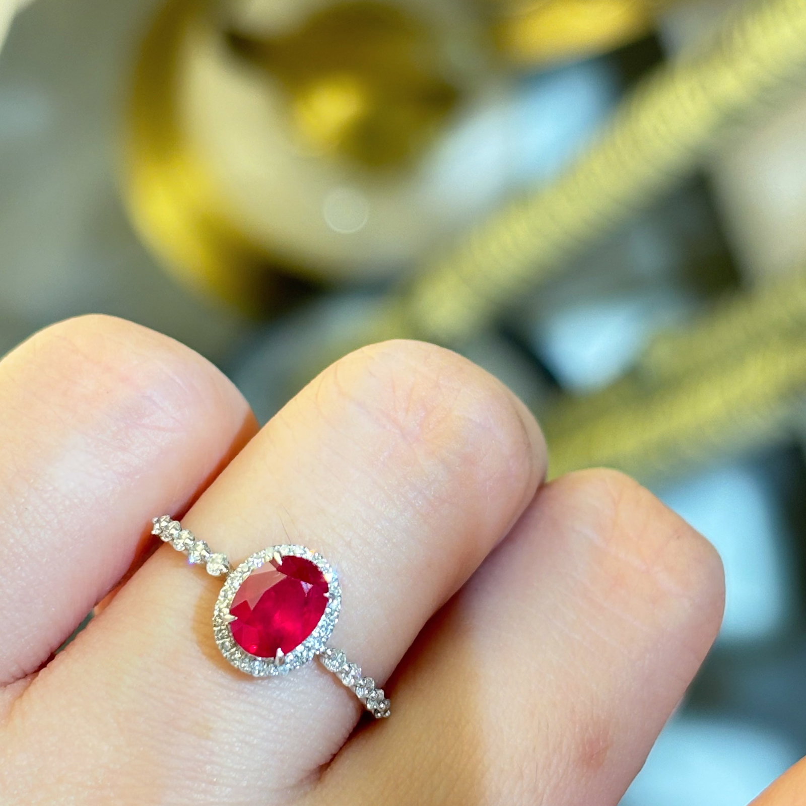 14k Gold 1.16 Ct Natural Ruby & Diamond Ring - 3