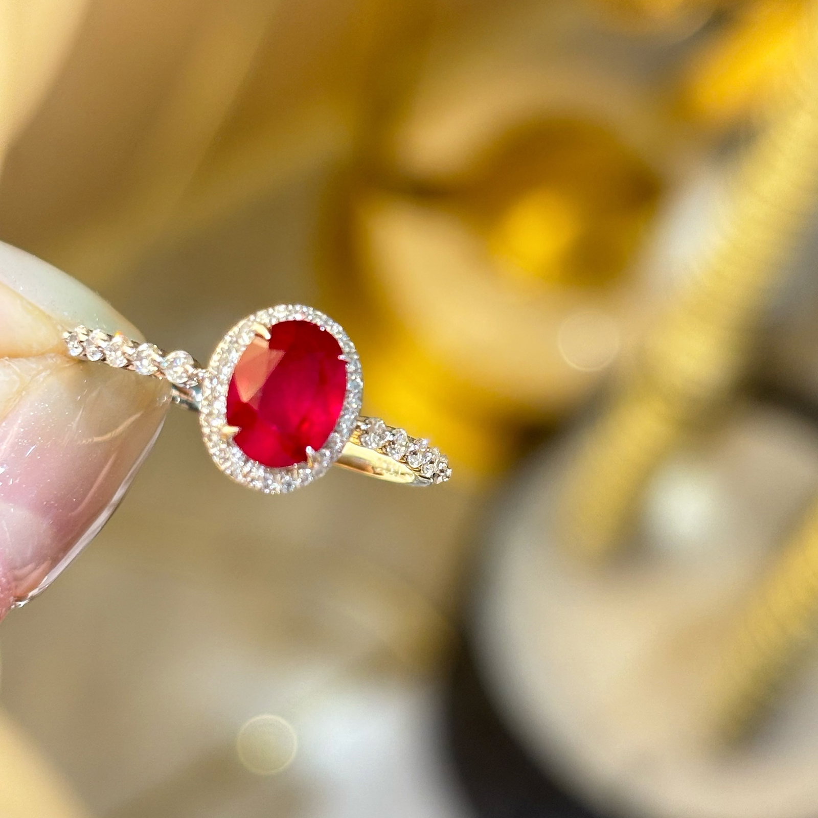 14k Gold 1.16 Ct Natural Ruby & Diamond Ring - 4