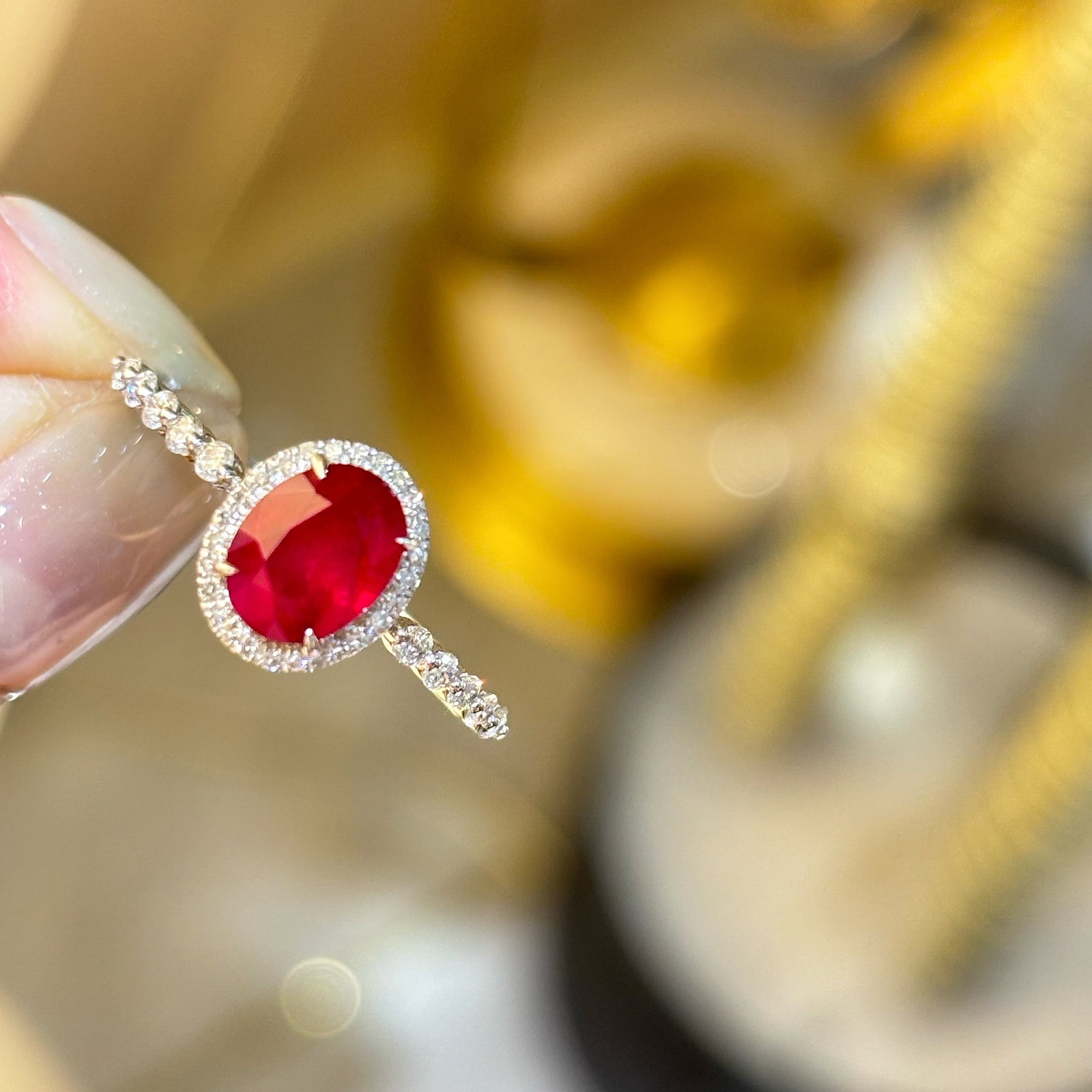 14k Gold 1.16 Ct Natural Ruby & Diamond Ring - 5