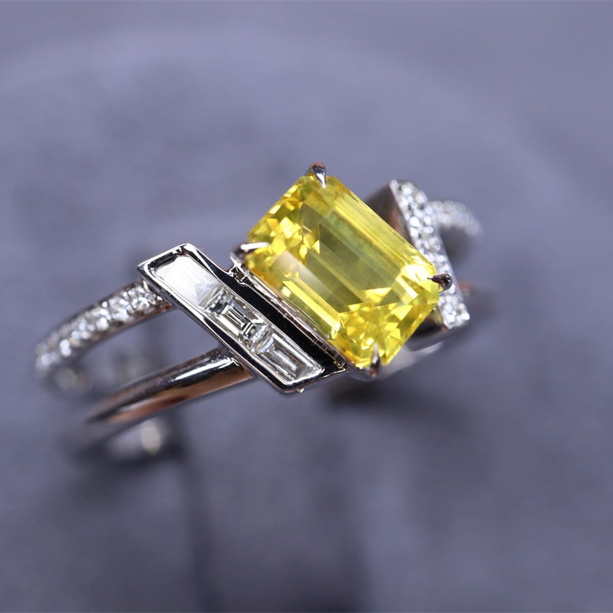 14k Gold 1.05 Ct Natural Sapphire & Diamond Ring - 4