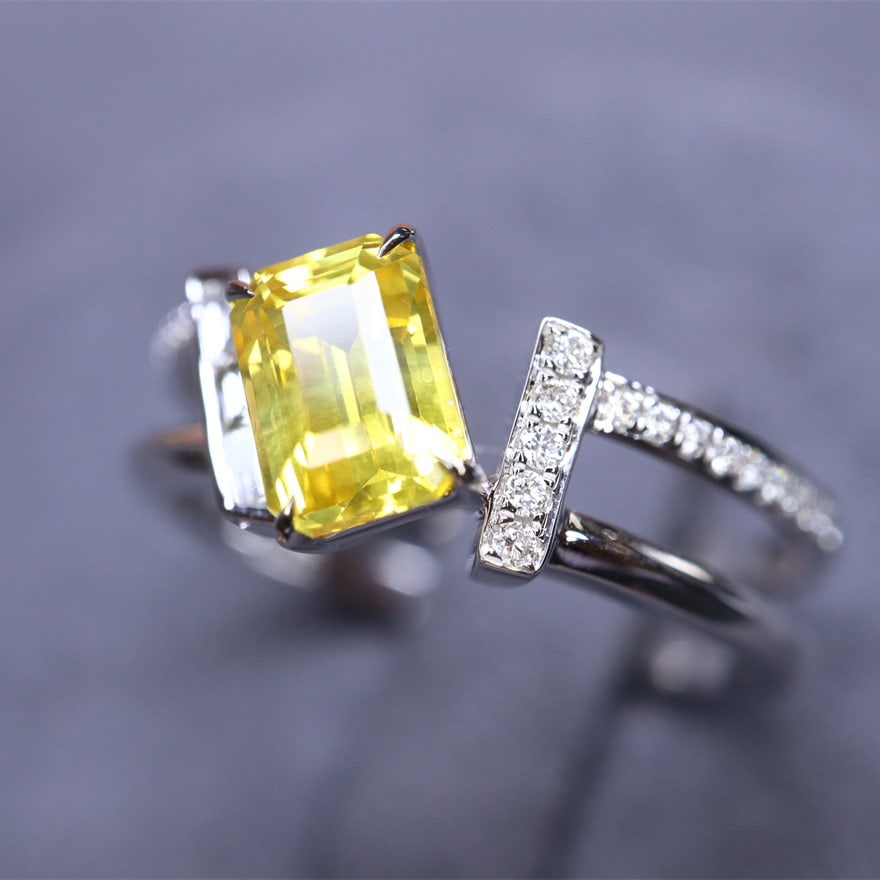 14k Gold 1.05 Ct Natural Sapphire & Diamond Ring - 5