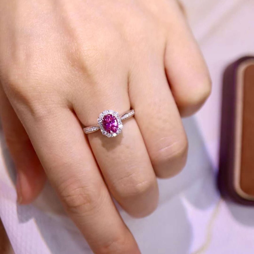 14k Gold 1.40 Ctw Natural Padparadscha Sapphire & Diamond Ring - 2
