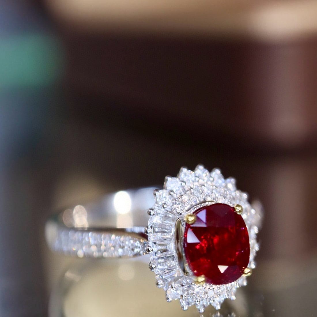 14k Gold 1.20 Ctw Natural Ruby & Diamond Ring - 2