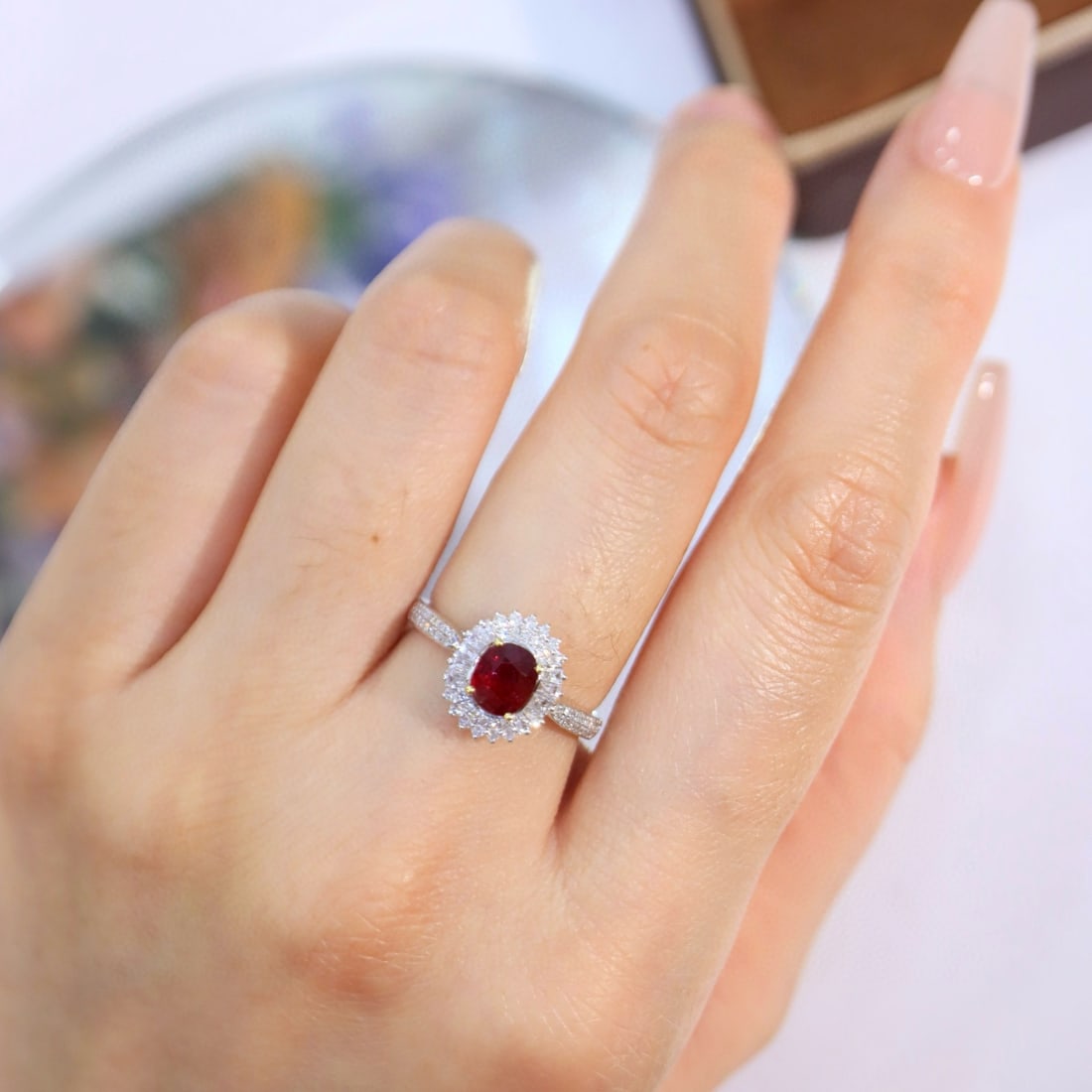 14k Gold 1.20 Ctw Natural Ruby & Diamond Ring - 4