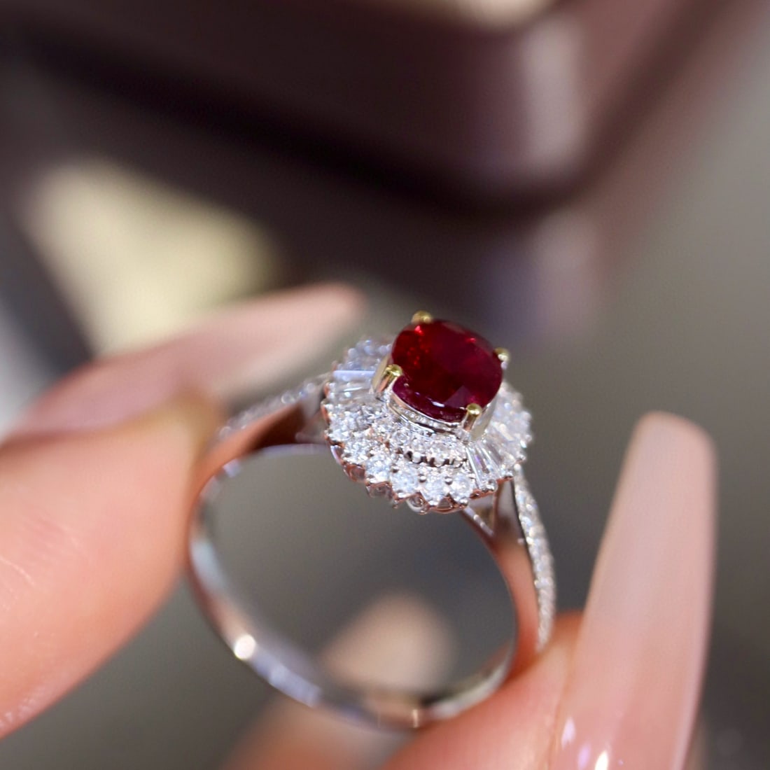 14k Gold 1.20 Ctw Natural Ruby & Diamond Ring - 7