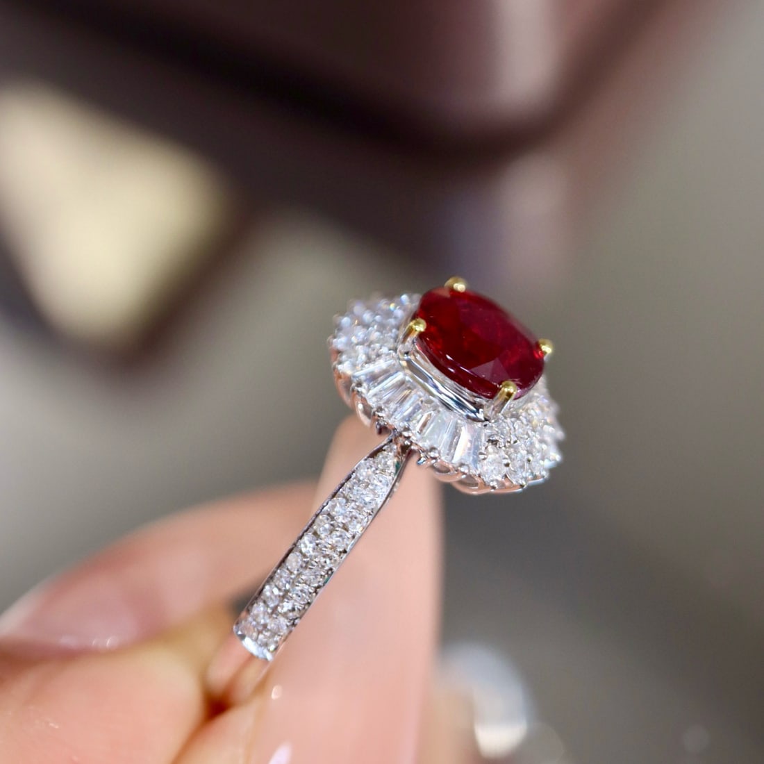 14k Gold 1.20 Ctw Natural Ruby & Diamond Ring - 8