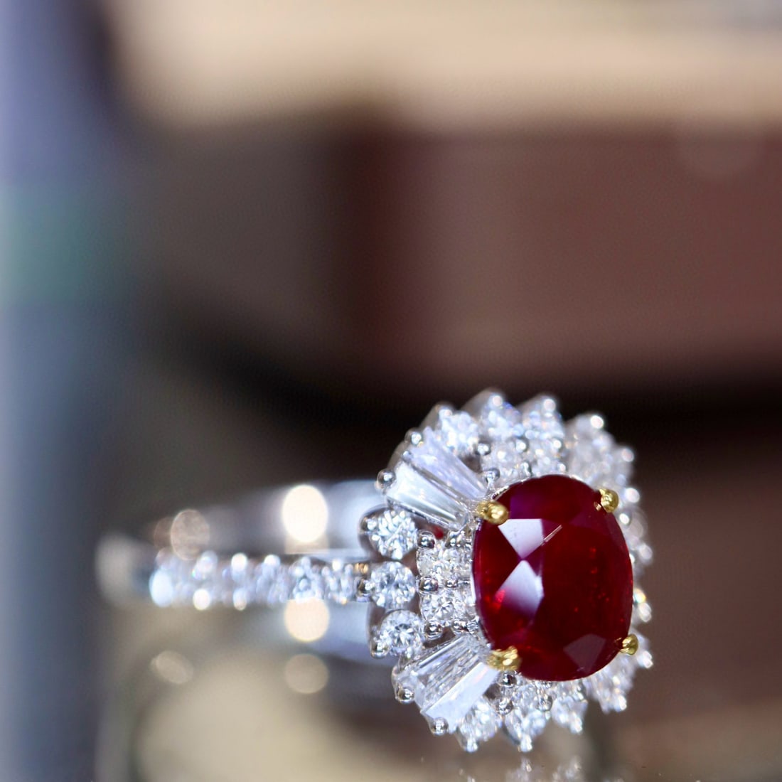 14k Gold 1.36 Ctw Vivid Red Natural Ruby & Diamond Ring - 2