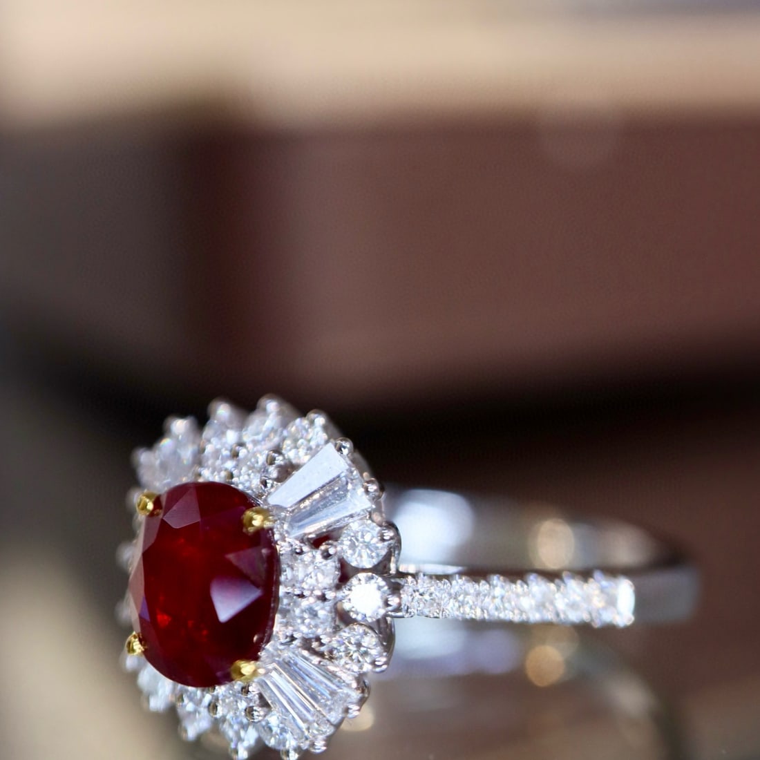 14k Gold 1.36 Ctw Vivid Red Natural Ruby & Diamond Ring - 3