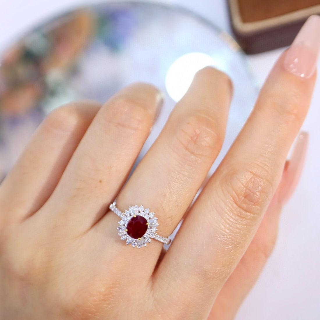 14k Gold 1.36 Ctw Vivid Red Natural Ruby & Diamond Ring - 4