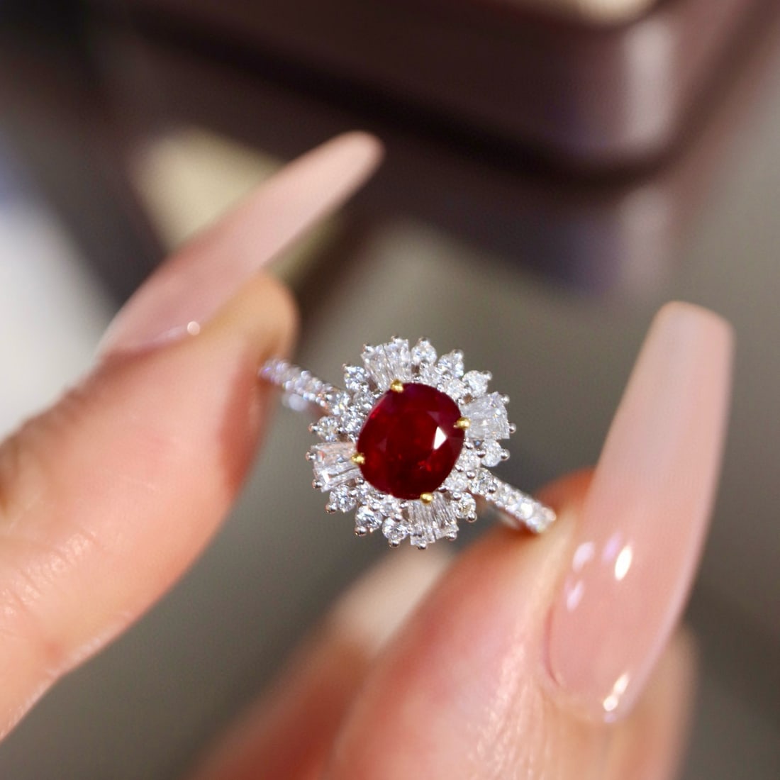 14k Gold 1.36 Ctw Vivid Red Natural Ruby & Diamond Ring - 5