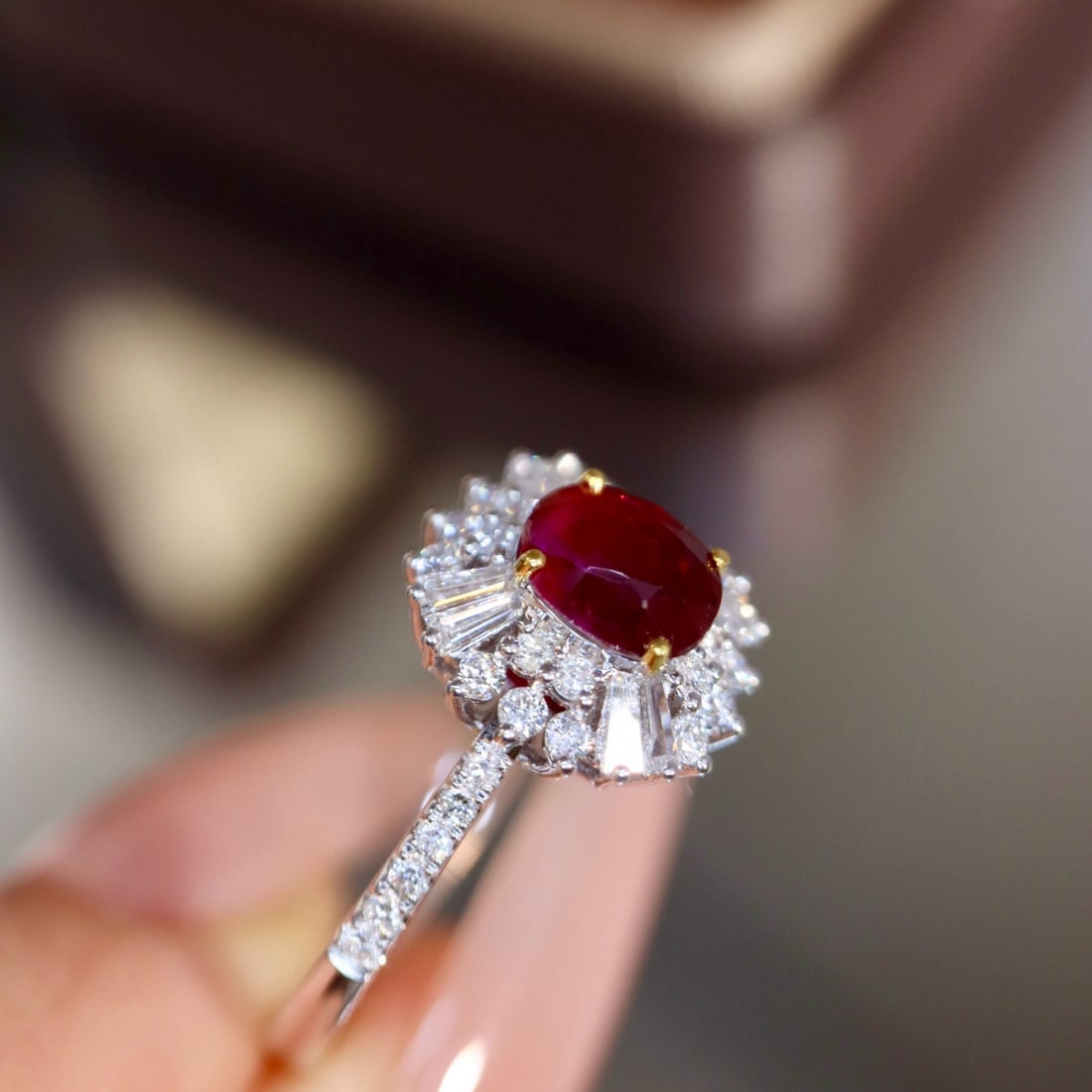 14k Gold 1.36 Ctw Vivid Red Natural Ruby & Diamond Ring - 8
