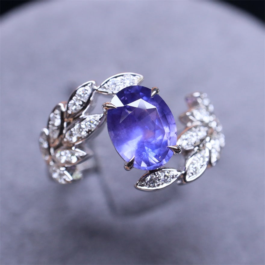 14k Gold 1.38 Ctw Natural Sapphire & Diamond Ring - 2