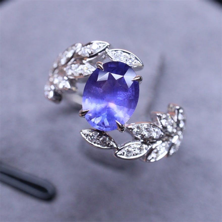 14k Gold 1.38 Ctw Natural Sapphire & Diamond Ring - 3