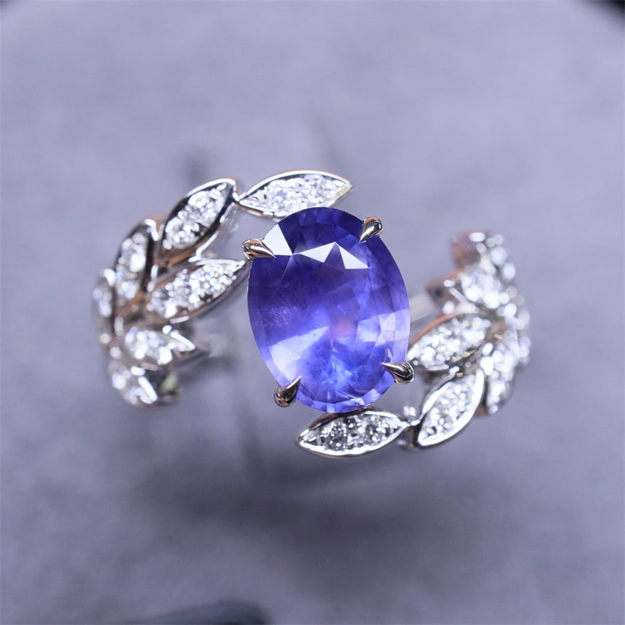 14k Gold 1.38 Ctw Natural Sapphire & Diamond Ring - 4