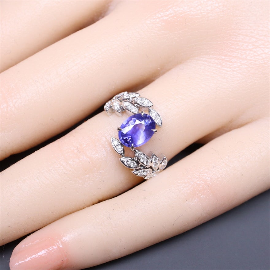 14k Gold 1.38 Ctw Natural Sapphire & Diamond Ring - 6