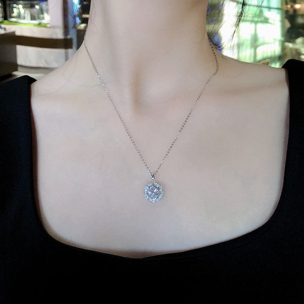 14k Gold 0.85 Ctw Natural H Diamond Pendant( Without Chain ) - 4