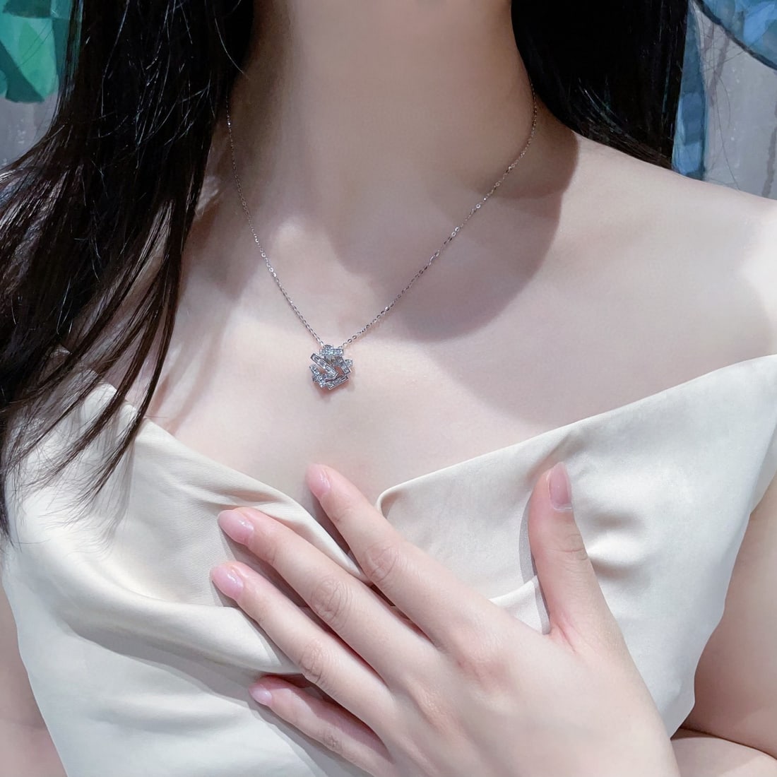 14k Gold 0.92 Ctw Natural H Diamond Pendant( Without Chain ) - 3