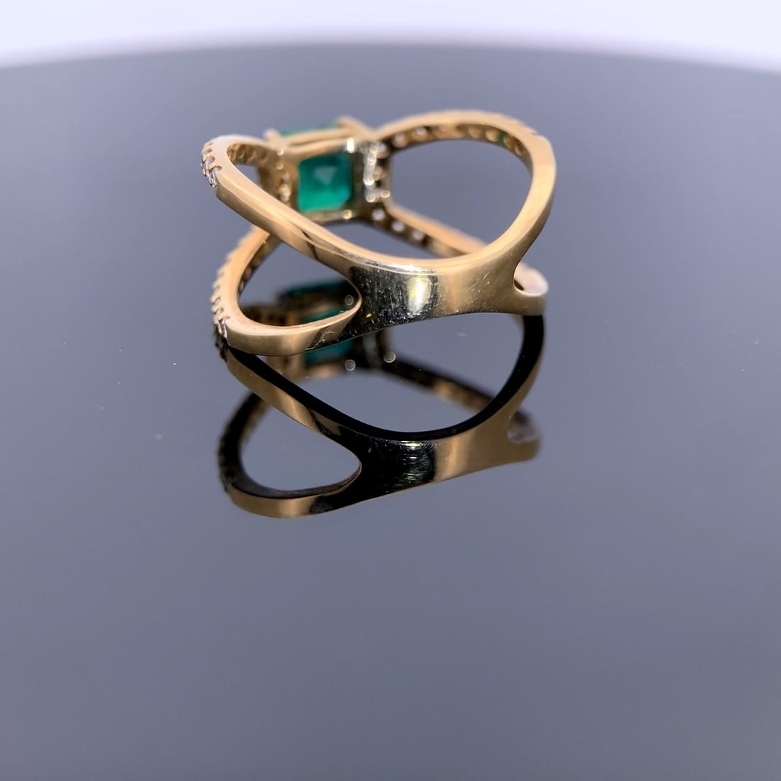 14k Gold 1.26 Ctw Natural Emerald & Diamond Ring - 5