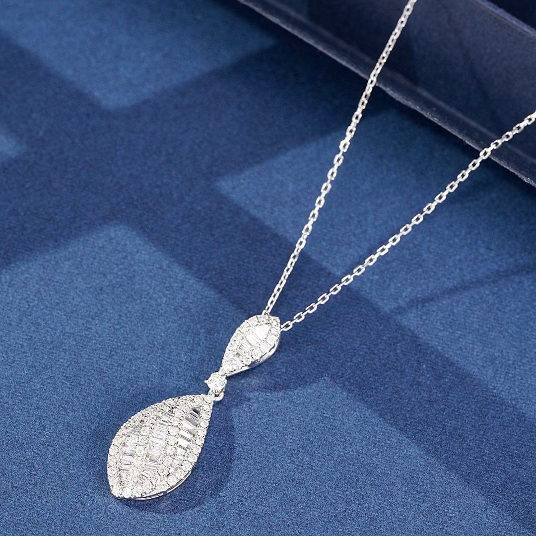 14k Gold 0.77 Ctw Natural H Diamond Pendant( Without Chain ) - 2