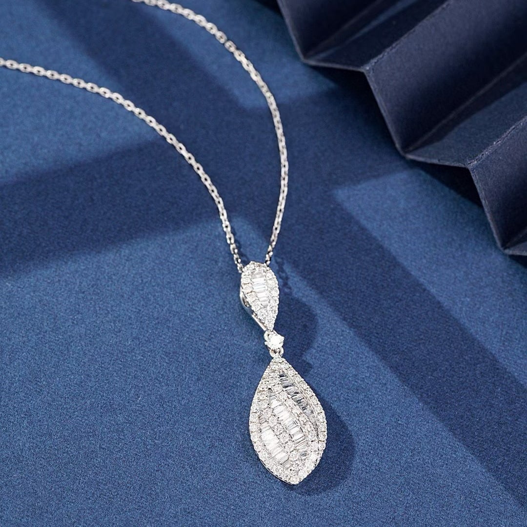 14k Gold 0.77 Ctw Natural H Diamond Pendant( Without Chain ) - 3