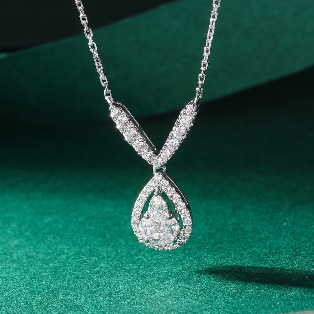 14k Gold 0.76 Ctw Natural H Diamond Pendant( Without Chain ) - 3