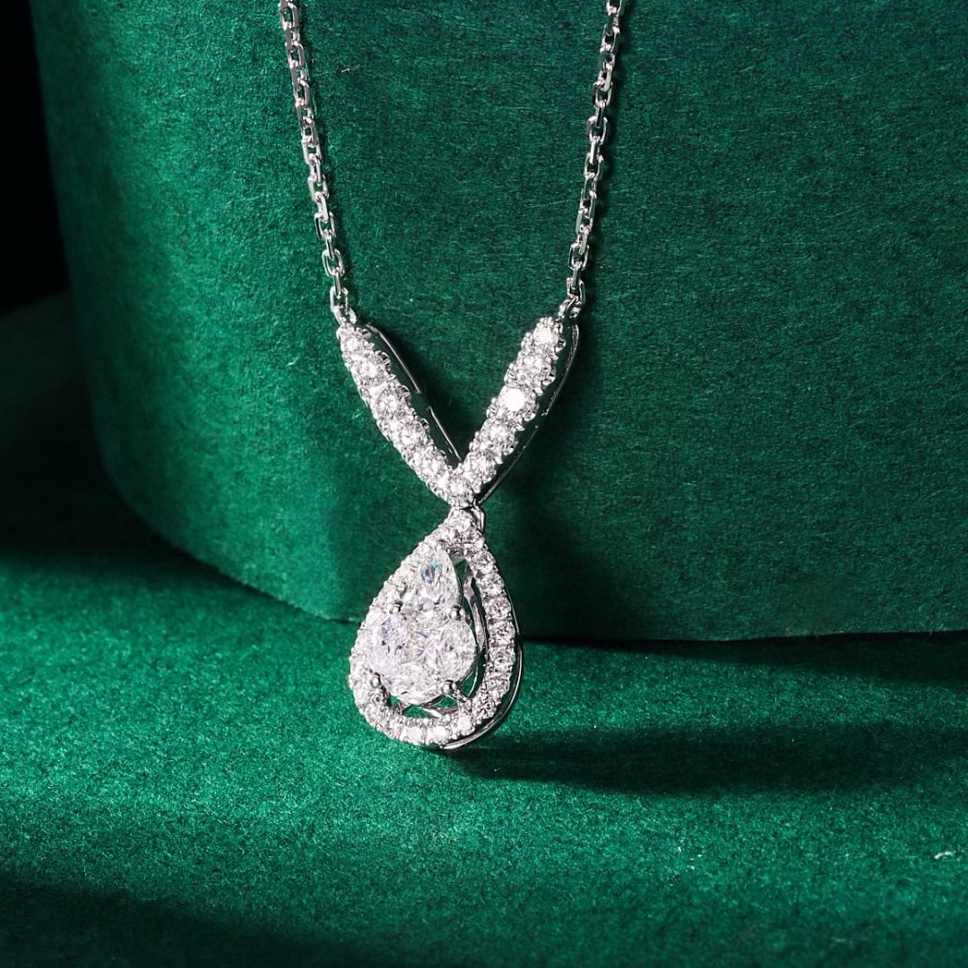 14k Gold 0.76 Ctw Natural H Diamond Pendant( Without Chain ) - 4