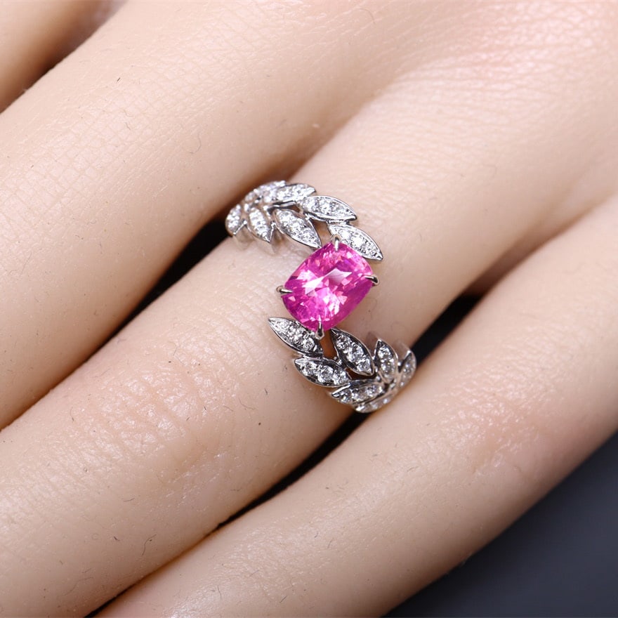 14k Gold 1.21 Ctw Natural Spinel & Diamond Ring - 6