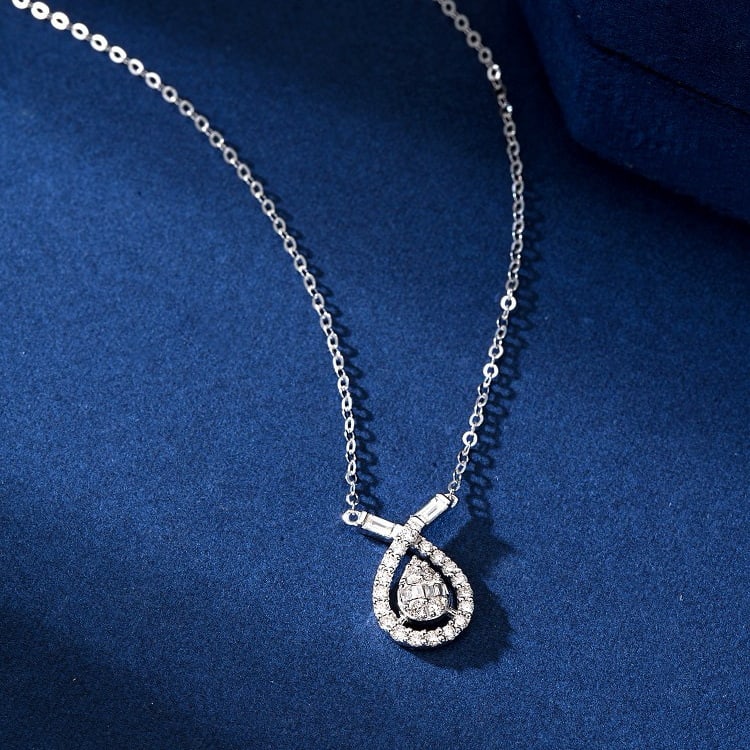 14k Gold 0.23 Ctw Natural H Diamond Necklace - 2