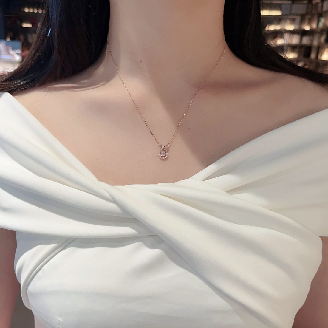14k Gold 0.23 Ctw Natural H Diamond Necklace - 3