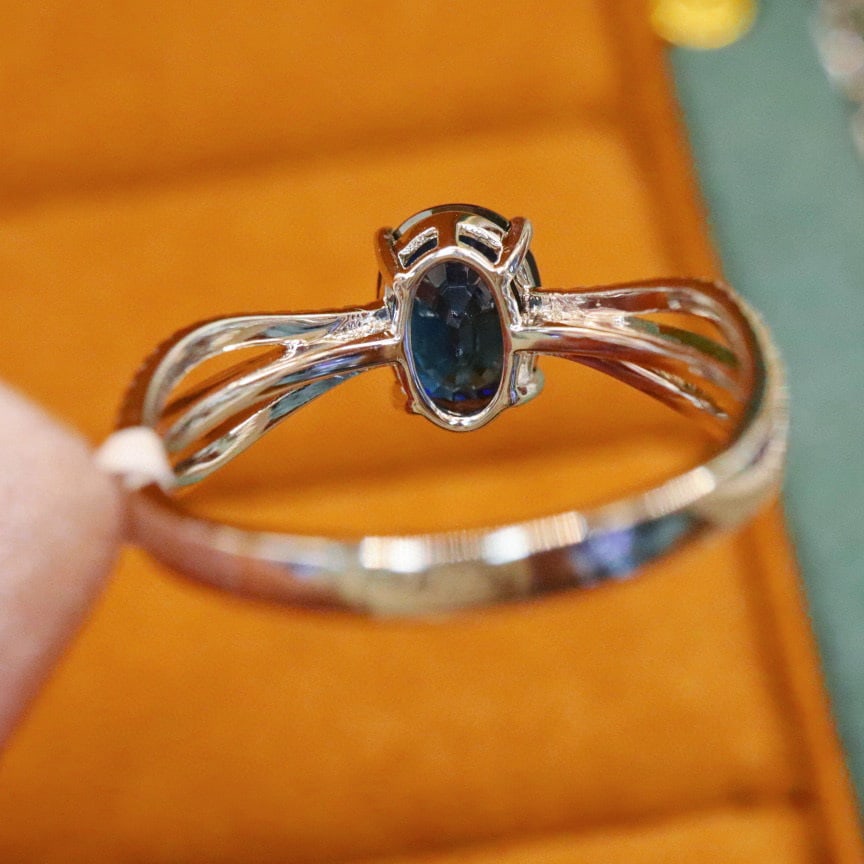 14k Gold 1.78 Ctw Natural Sapphire & Diamond Ring - 3