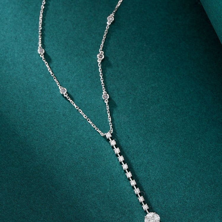 14k Gold 0.60 Ctw Natural H Diamond Necklace: Ref:230974352 // gold content:14k gold // main gemstone:diamond // shape:multiply // carat weight:0. 27ct // clarity grade:vs-si // color:h // treatment:natural // // adjacent gemstone 2 : diamond //