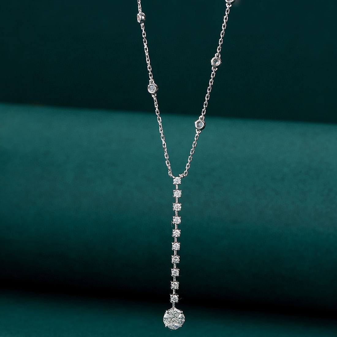 14k Gold 0.60 Ctw Natural H Diamond Necklace - 3