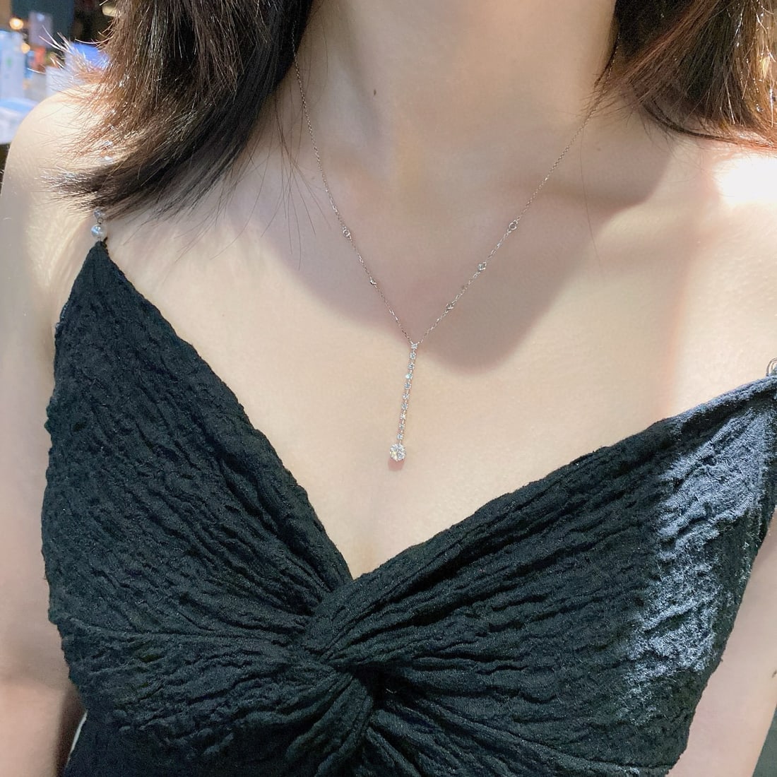 14k Gold 0.60 Ctw Natural H Diamond Necklace - 4