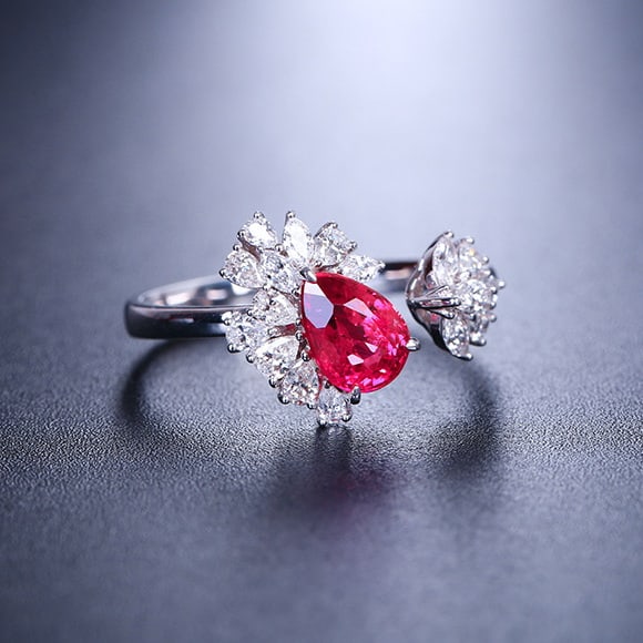 14k Gold 1.56 Ctw Natural Ruby & Diamond Ring - 2