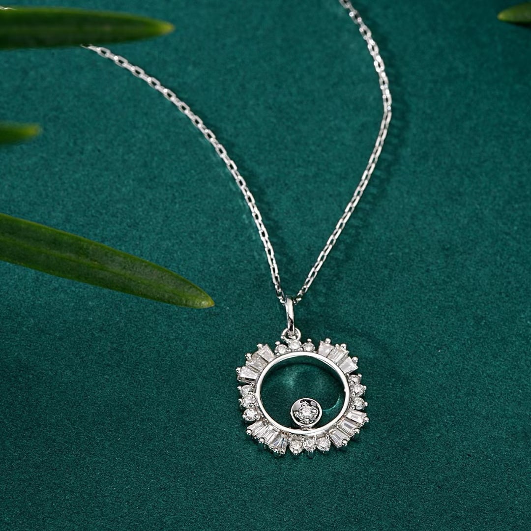 14k Gold 0.44 Ctw Natural H Diamond Pendant( Without Chain ) - 3