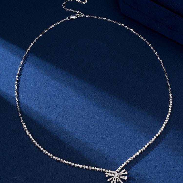 14k Gold 0.80 Ctw Natural H Diamond Necklace - 3