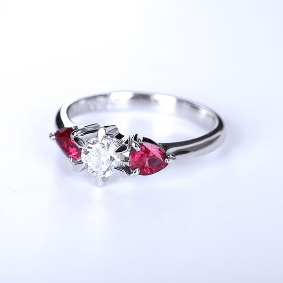 14k Gold 0.88 Ctw Natural Ruby & Diamond Ring - 3