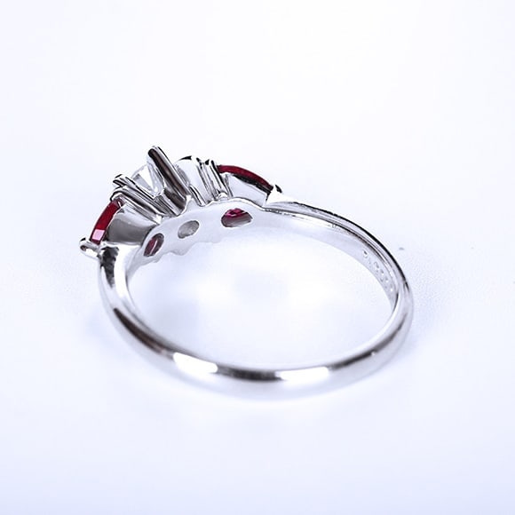 14k Gold 0.88 Ctw Natural Ruby & Diamond Ring - 4