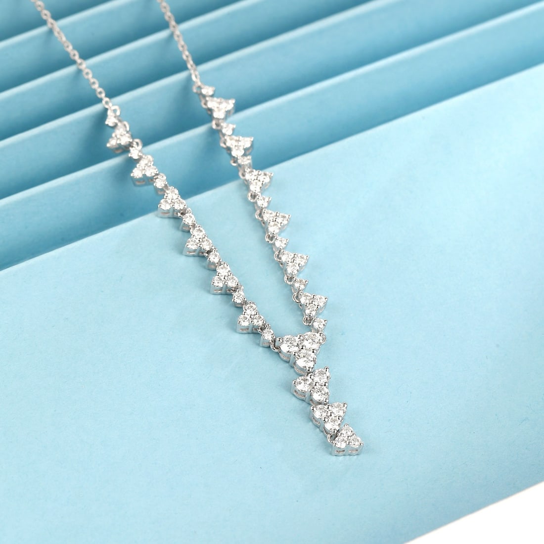 14k Gold 1.31 Ct Natural H Diamond Necklace - 2