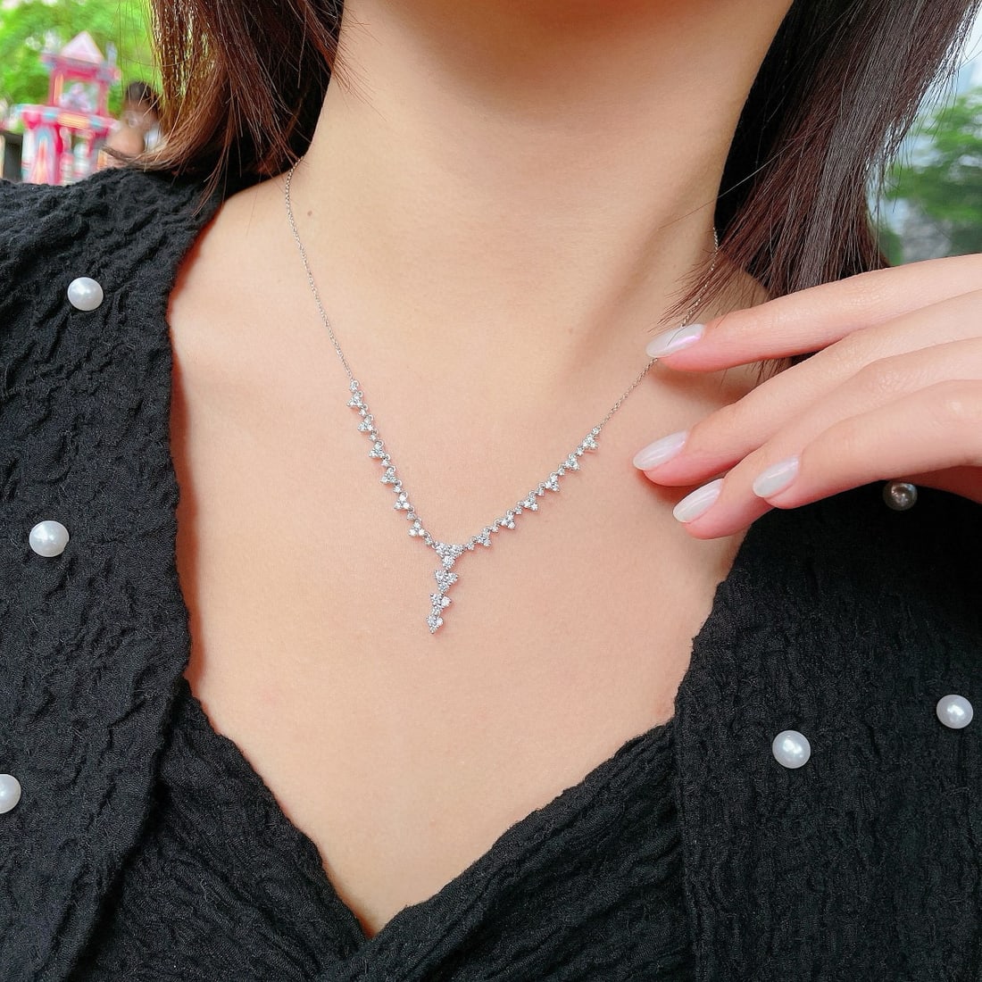 14k Gold 1.31 Ct Natural H Diamond Necklace - 4