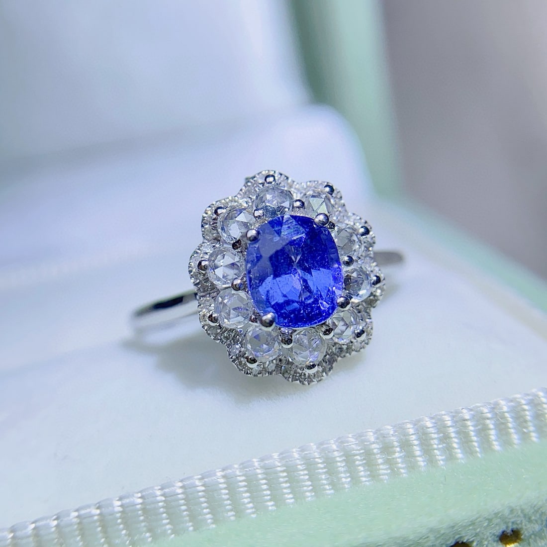 14k Gold 1.00 Ct Natural Sapphire & Diamond & Sapphire Ring/pendant( Without Chain ) - 3