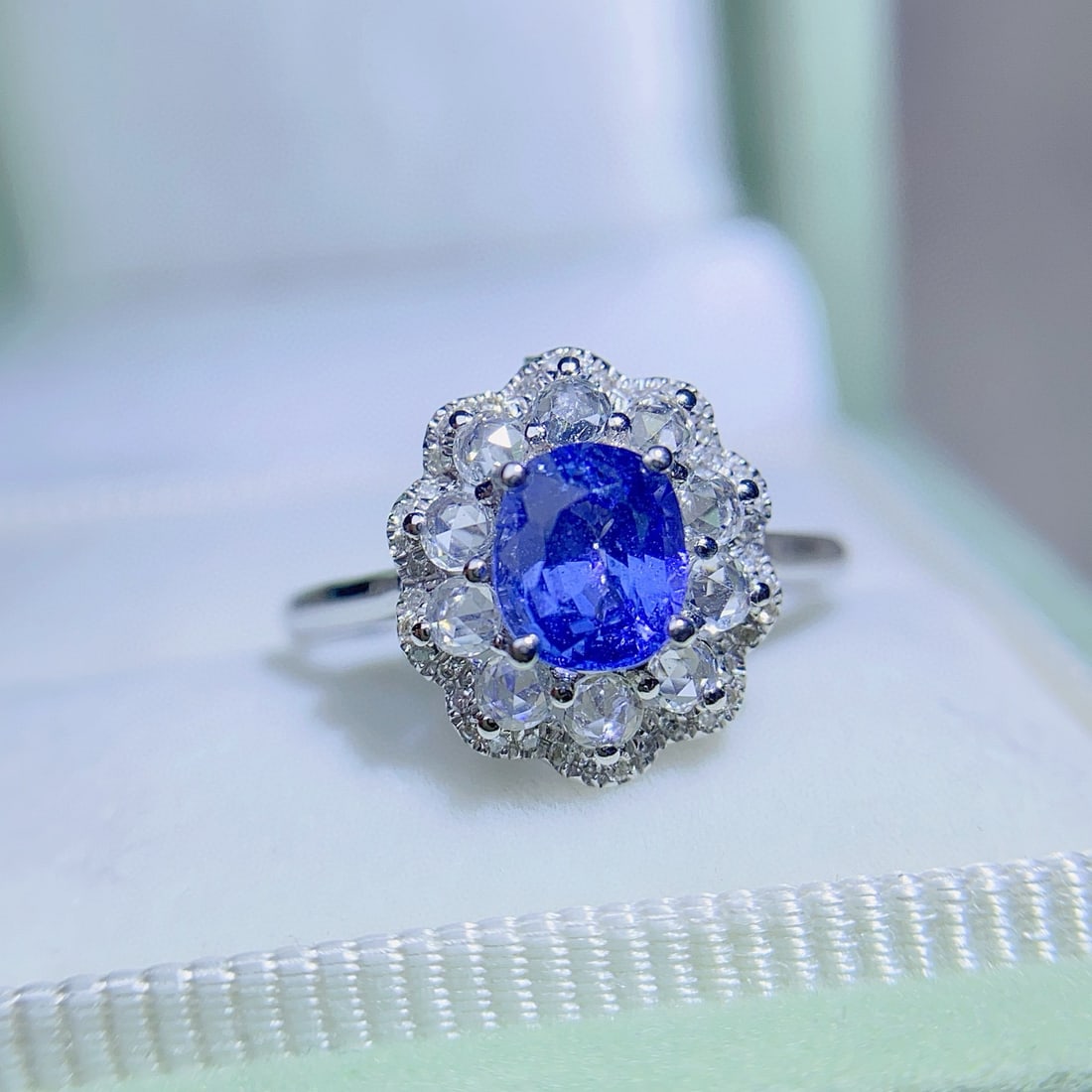14k Gold 1.00 Ct Natural Sapphire & Diamond & Sapphire Ring/pendant( Without Chain ) - 5