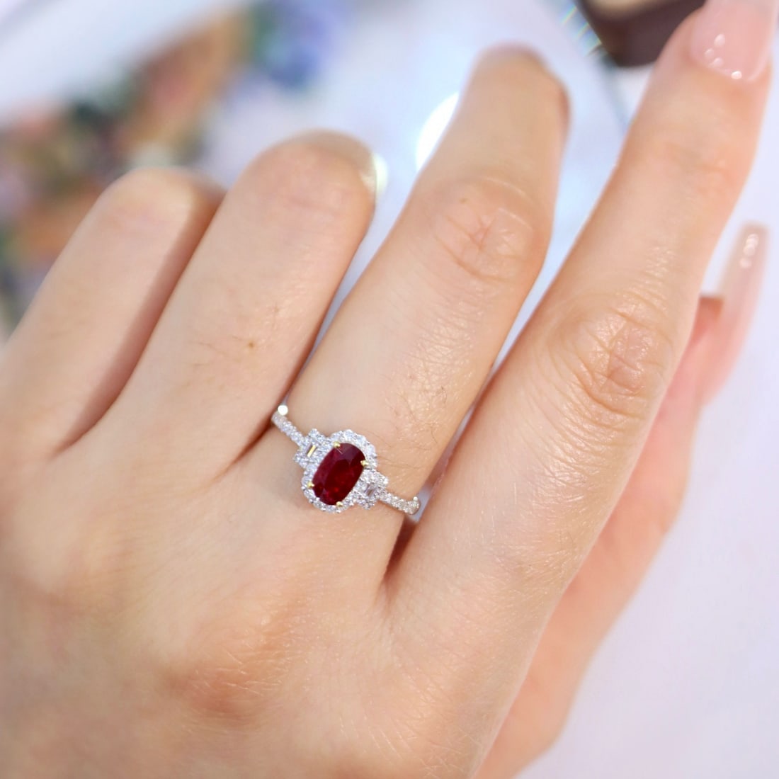 14k Gold 1.12 Ctw Natural Ruby & Diamond Ring - 4